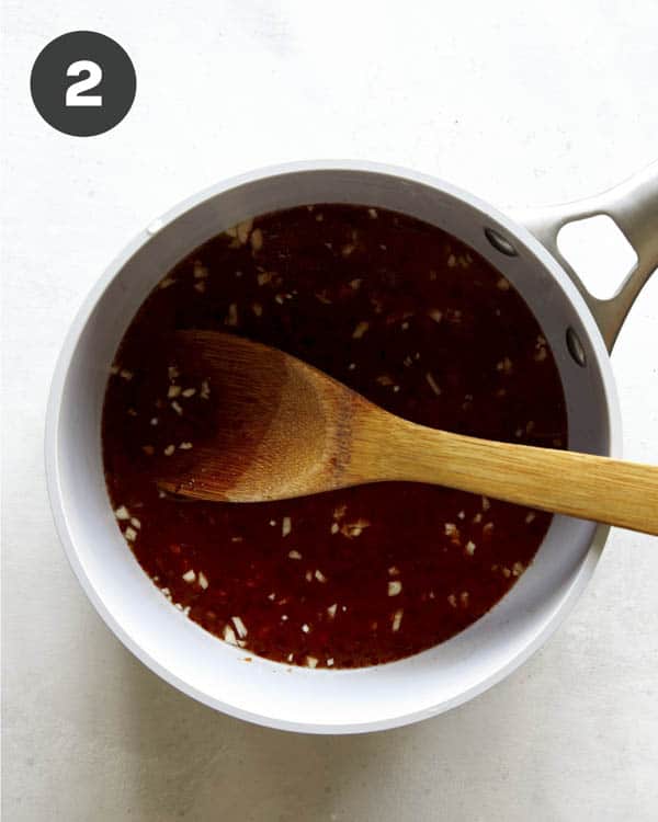 Sweet chili sauce in a pot.
