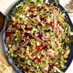 The best Italian Chopped Salad recipe on a platter.