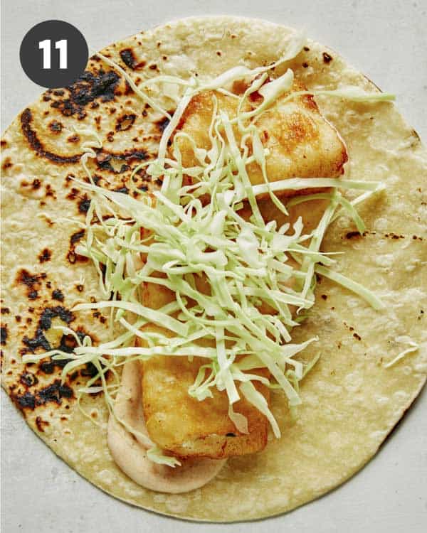 Building baja fish tacos recipe.