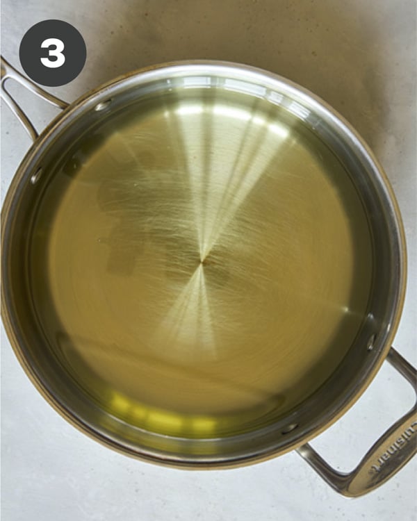 Preheat oil to make fish tacos.