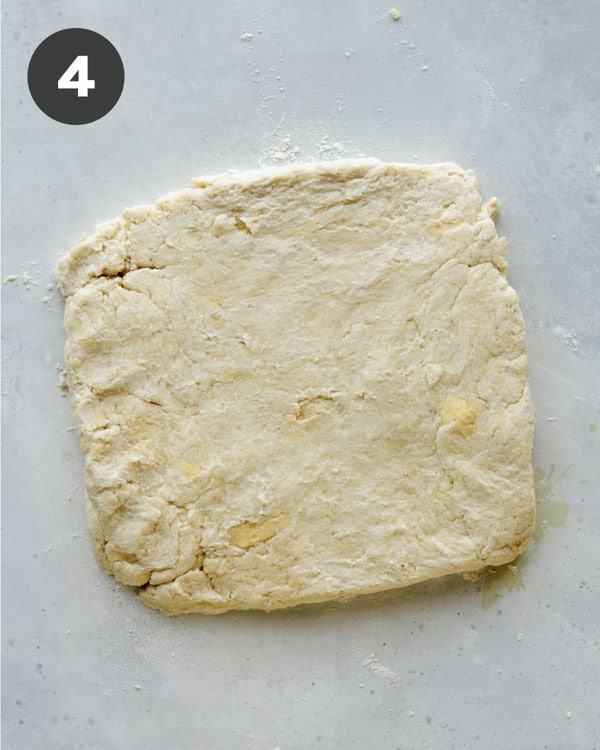 Dough on a surface to make biscuits.