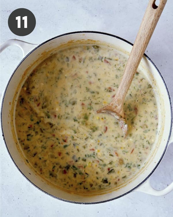 Corn chowder with cream.