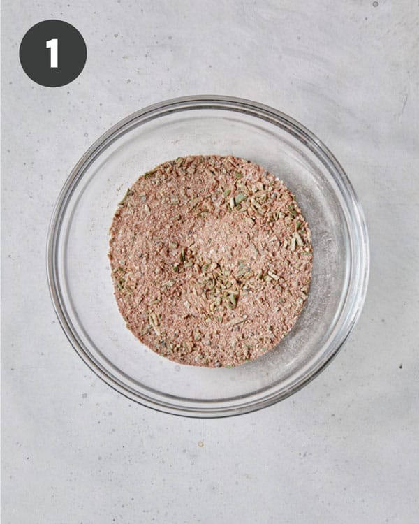 Grilled tri tip rub ingredients in a bowl mixed together.