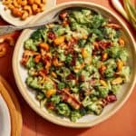 Broccoli salad recipe in a bowl.