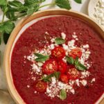 A big bowl of tomato gazpacho.