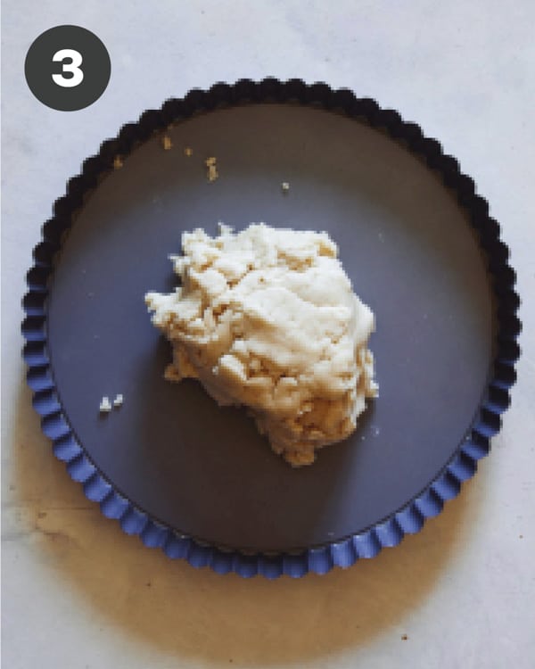Tart dough in a tart shell.