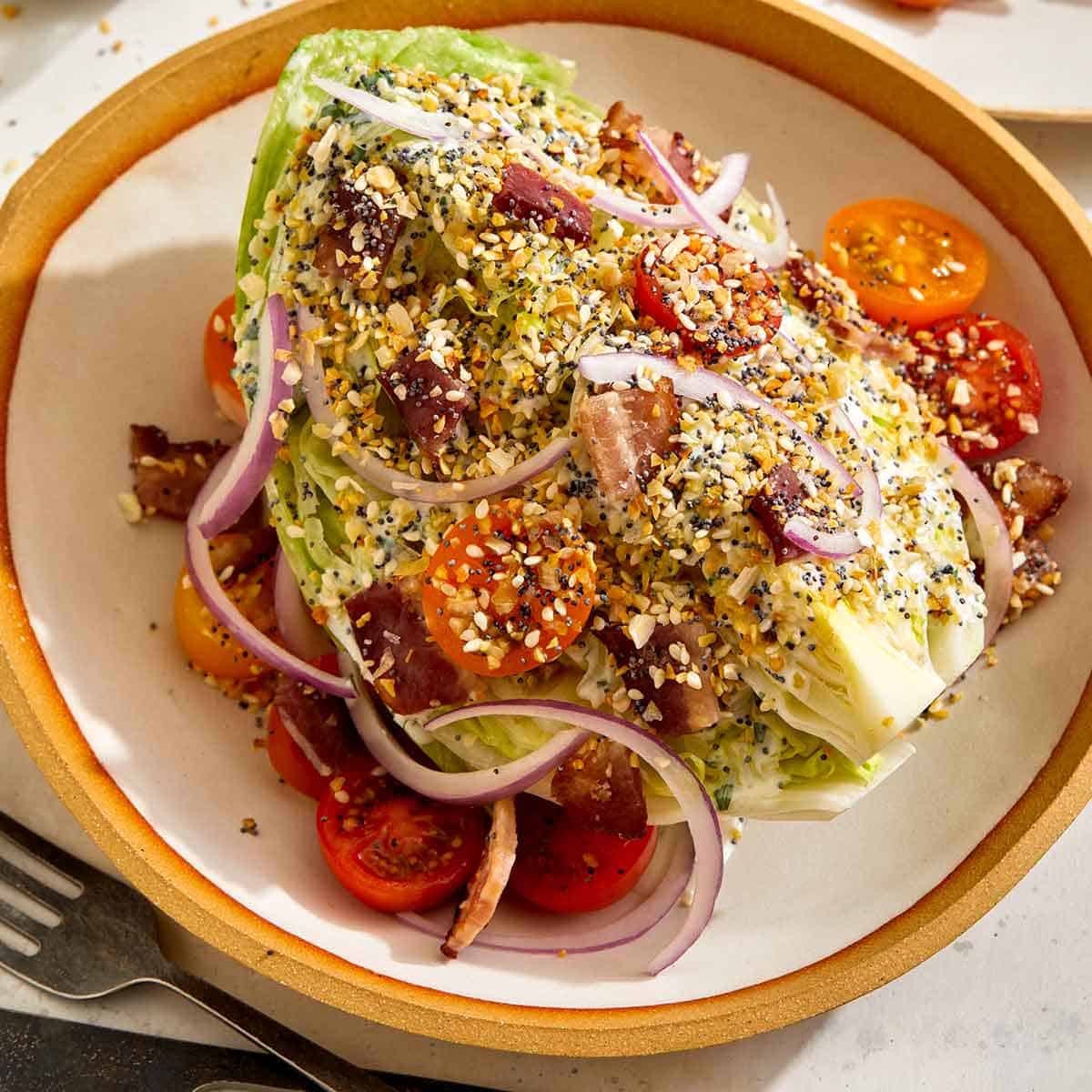 Wedge Salad with Everything Bagel Seasoning
