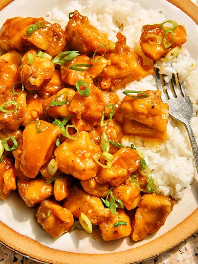 Flaming Orange Chicken from Lotus House of Flavors