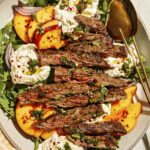 Grilled Steak Salad recipe in a platter.