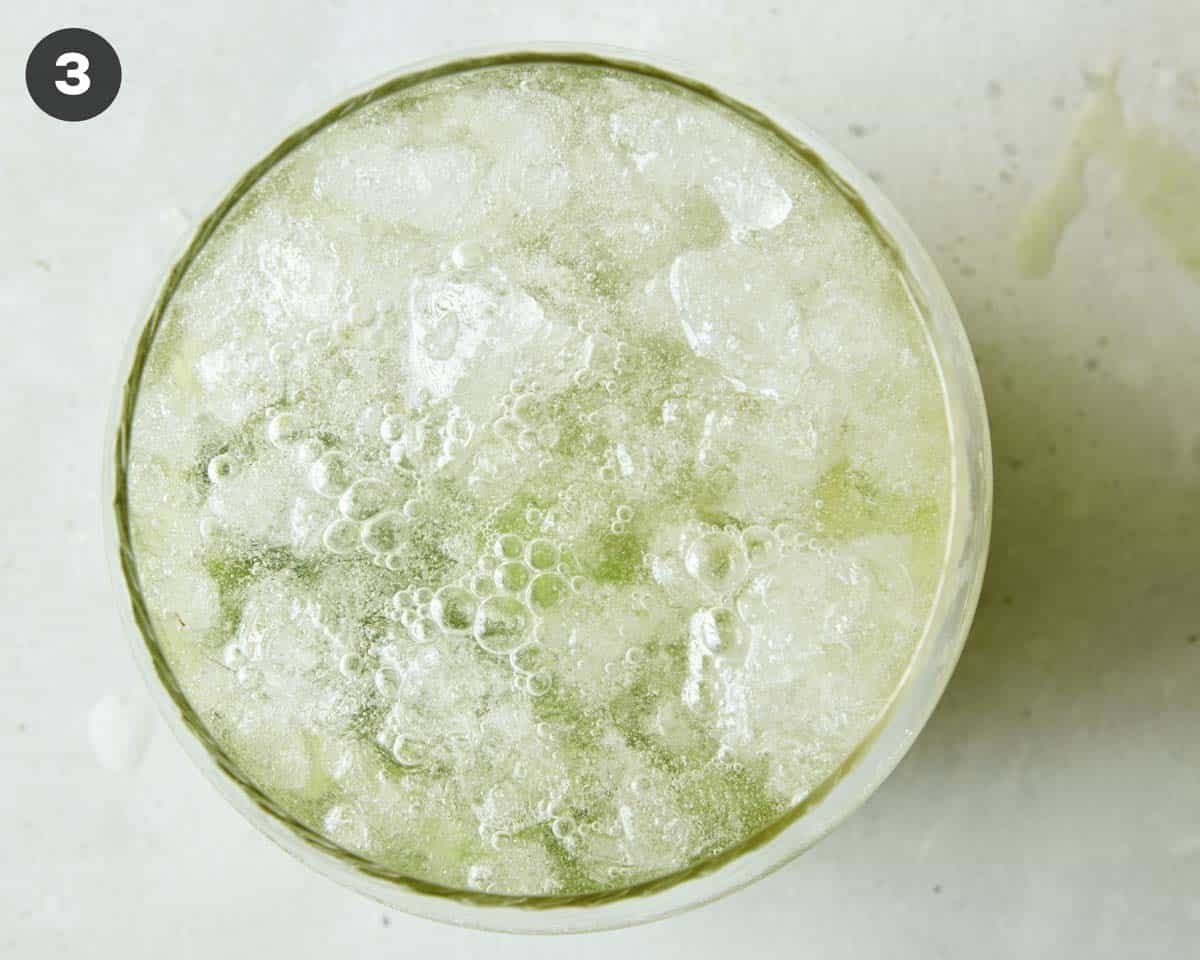 Kiwi Caipiroska recipe overhead. 