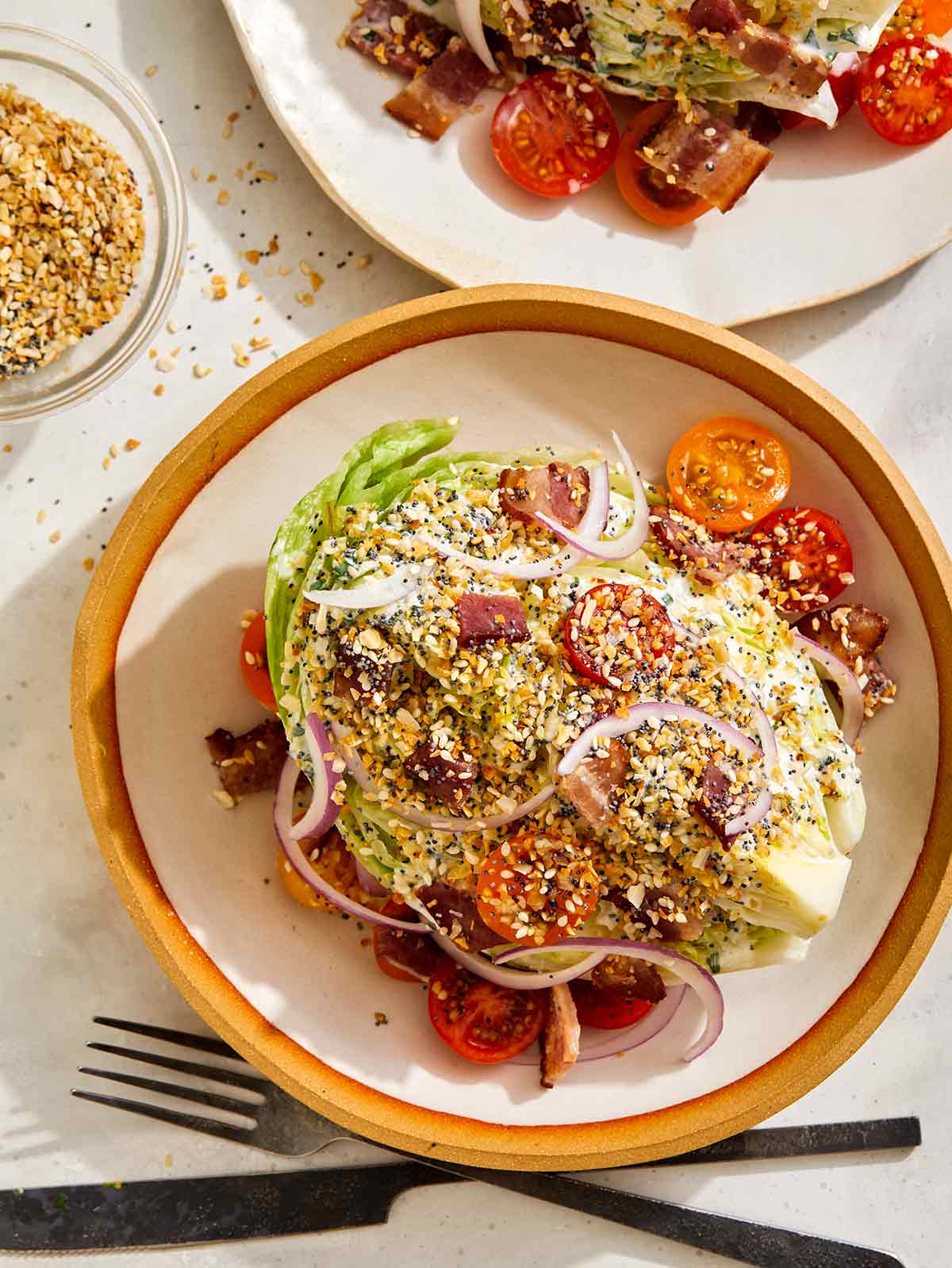 A pair of wedge salads. 