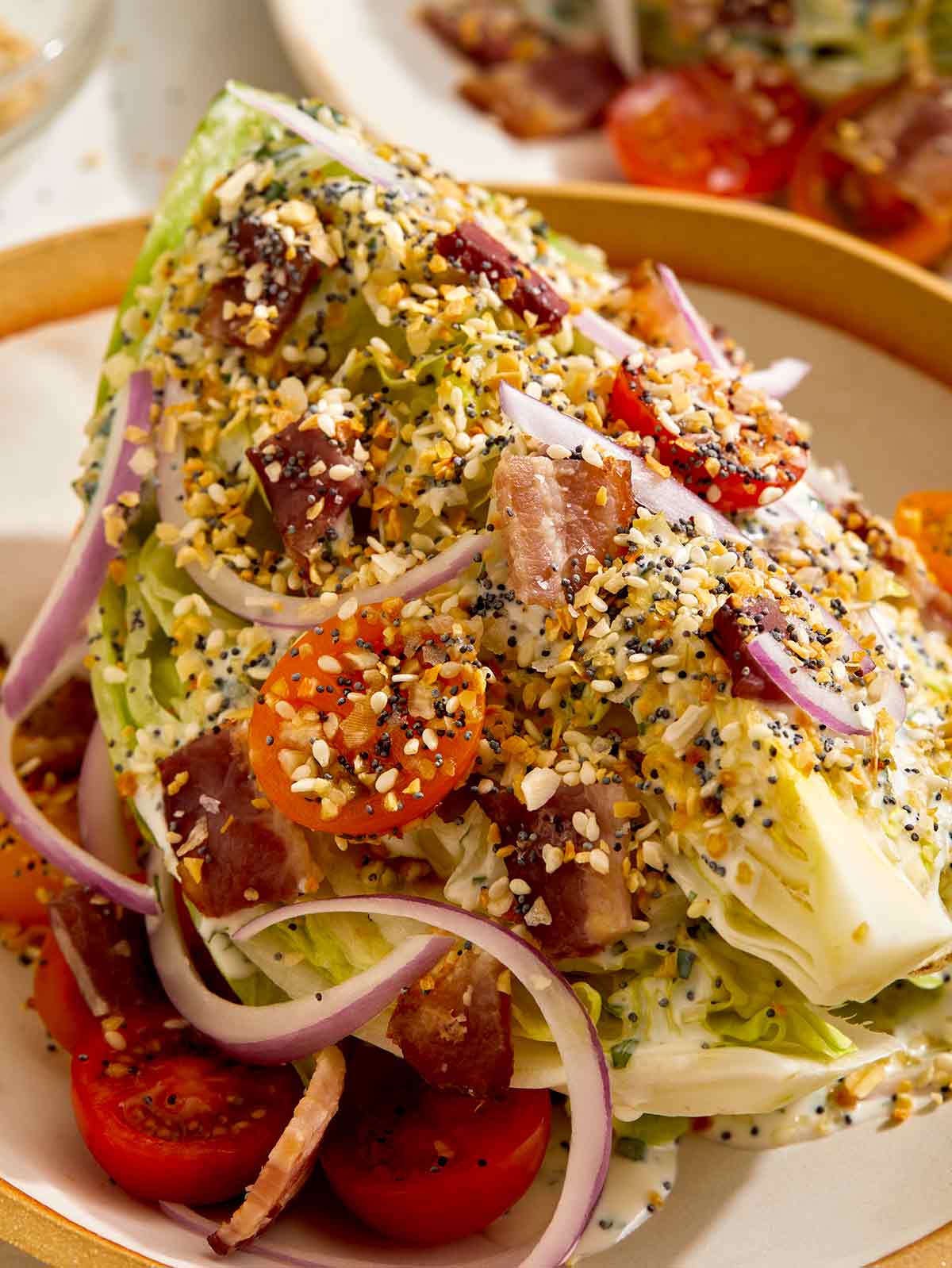 Wedge salad close up. 