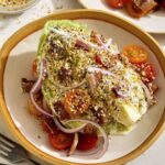Wedge salad recipe in a bowl.