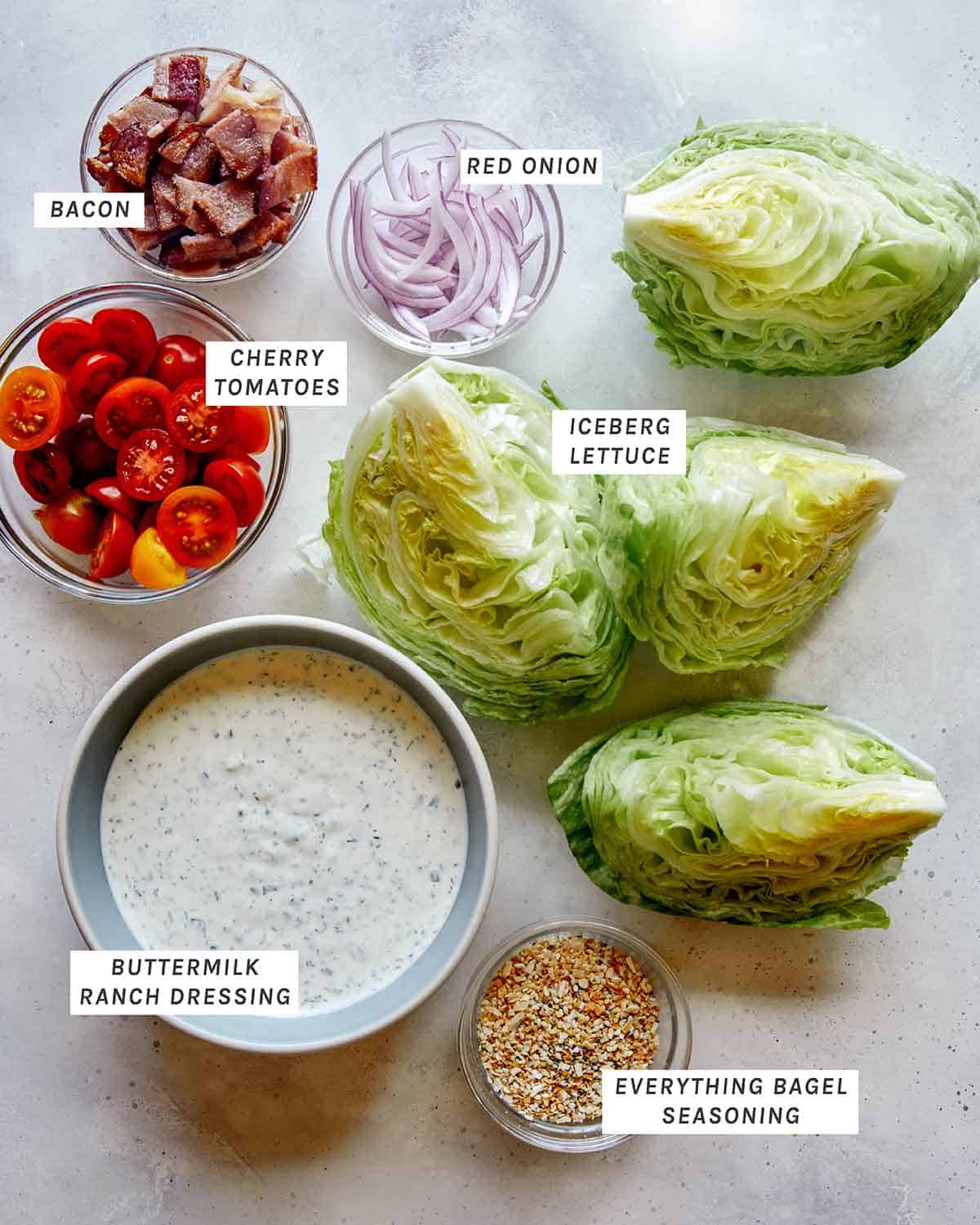 Wedge Salad recipe ingredients. 