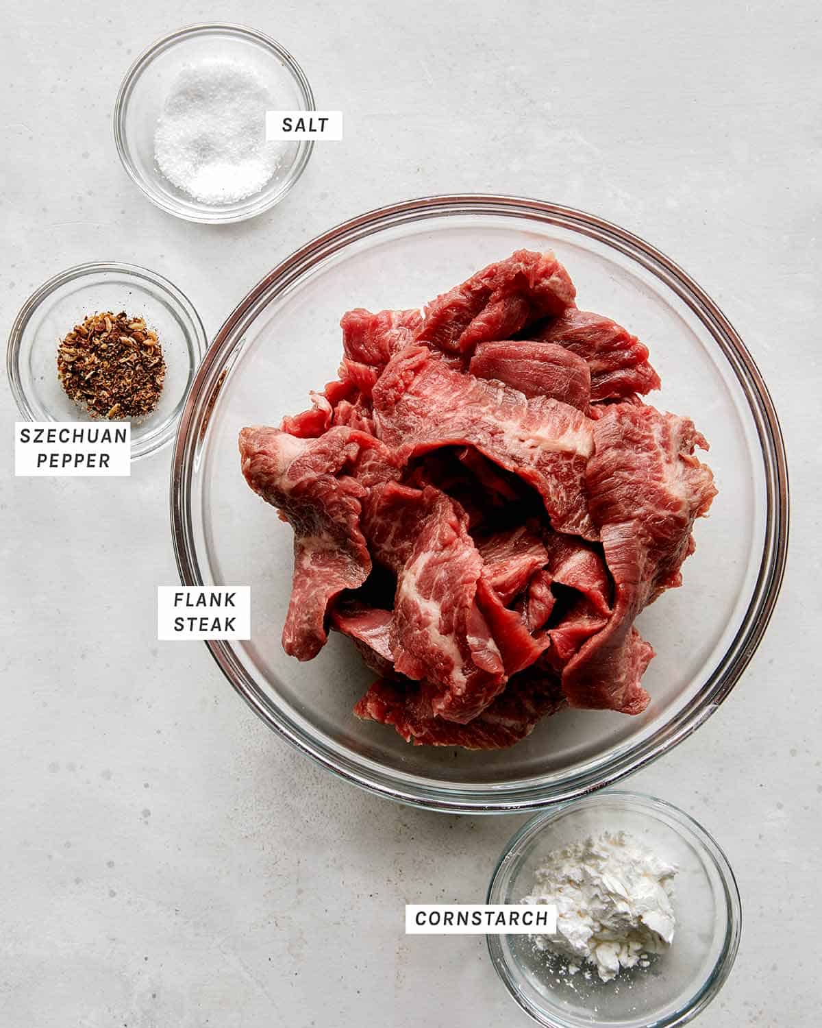 Kung Pao beef ingredients. 