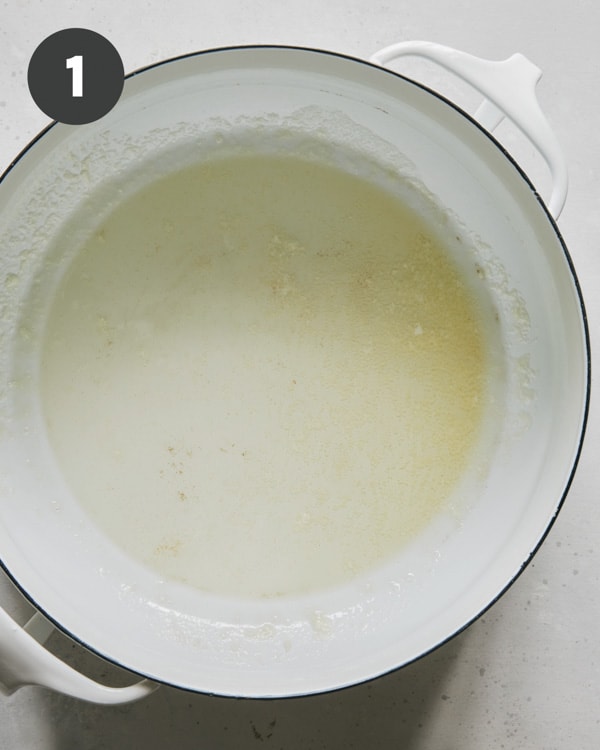 Butter melted in stock pot.