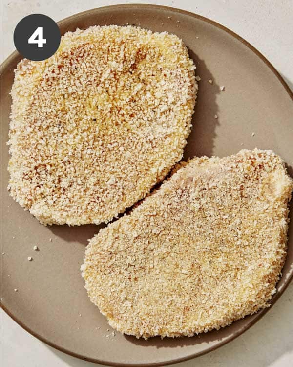 Panko crusted pork chops to make pork katsu sandwiches.