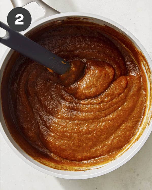 Pumpkin butter ingredients mixed together.