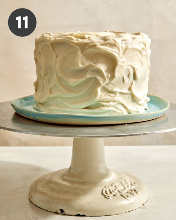 A smash cake frosted with whipped cream.