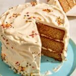 Banana date cake recipe with cream cheese frosting.
