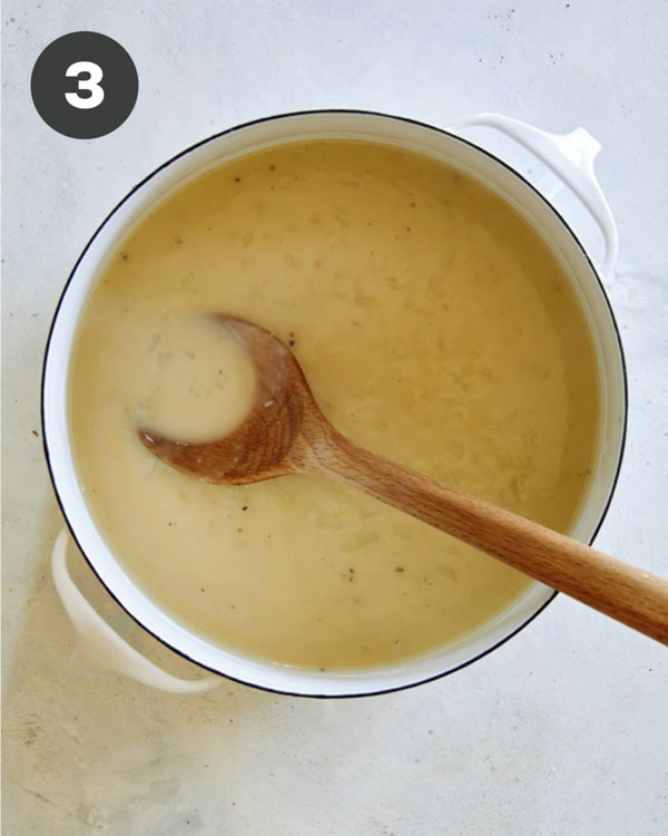 The beginning to making broccoli cheddar soup.