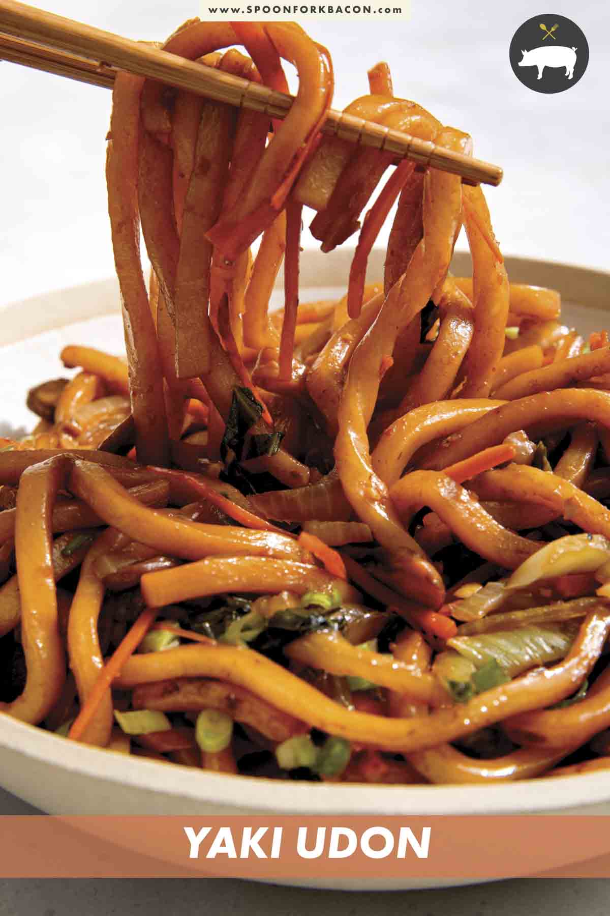 Yaki Udon Spoon Fork Bacon