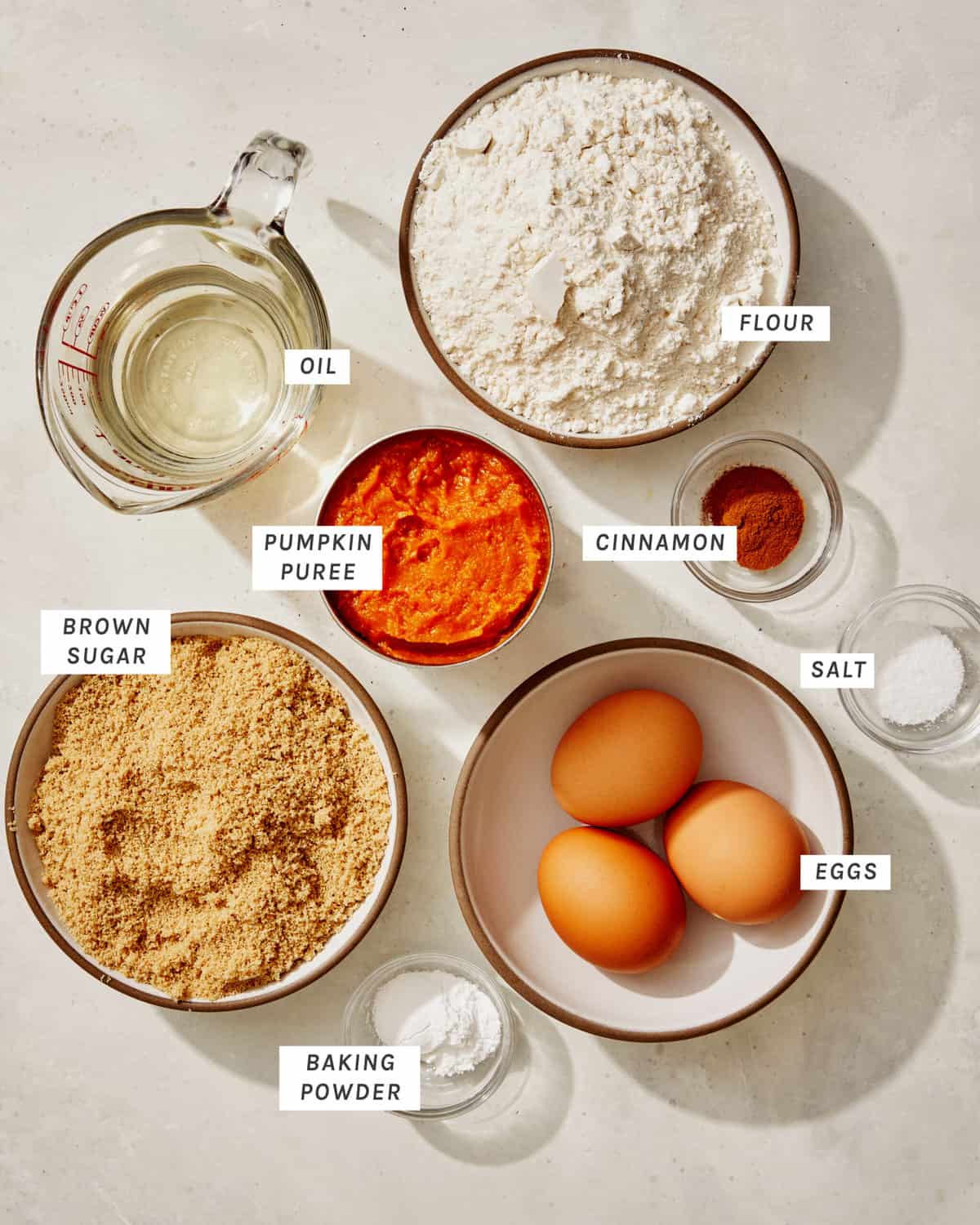 Baked pumpkin donut ingredients. 