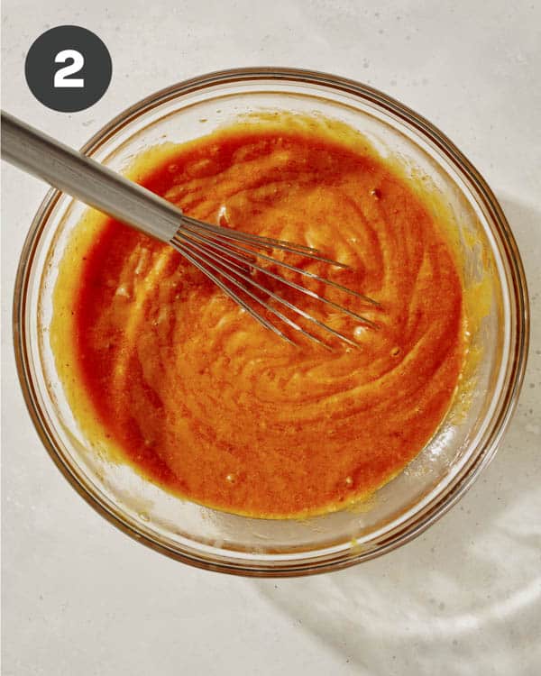 The start of some pumpkin batter for donuts.