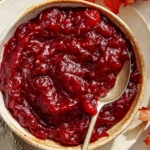 Cranberry sauce recipe in a bowl ready to serve.