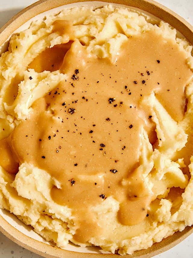 Roasted Garlic Gravy Recipe Spoon Fork Bacon