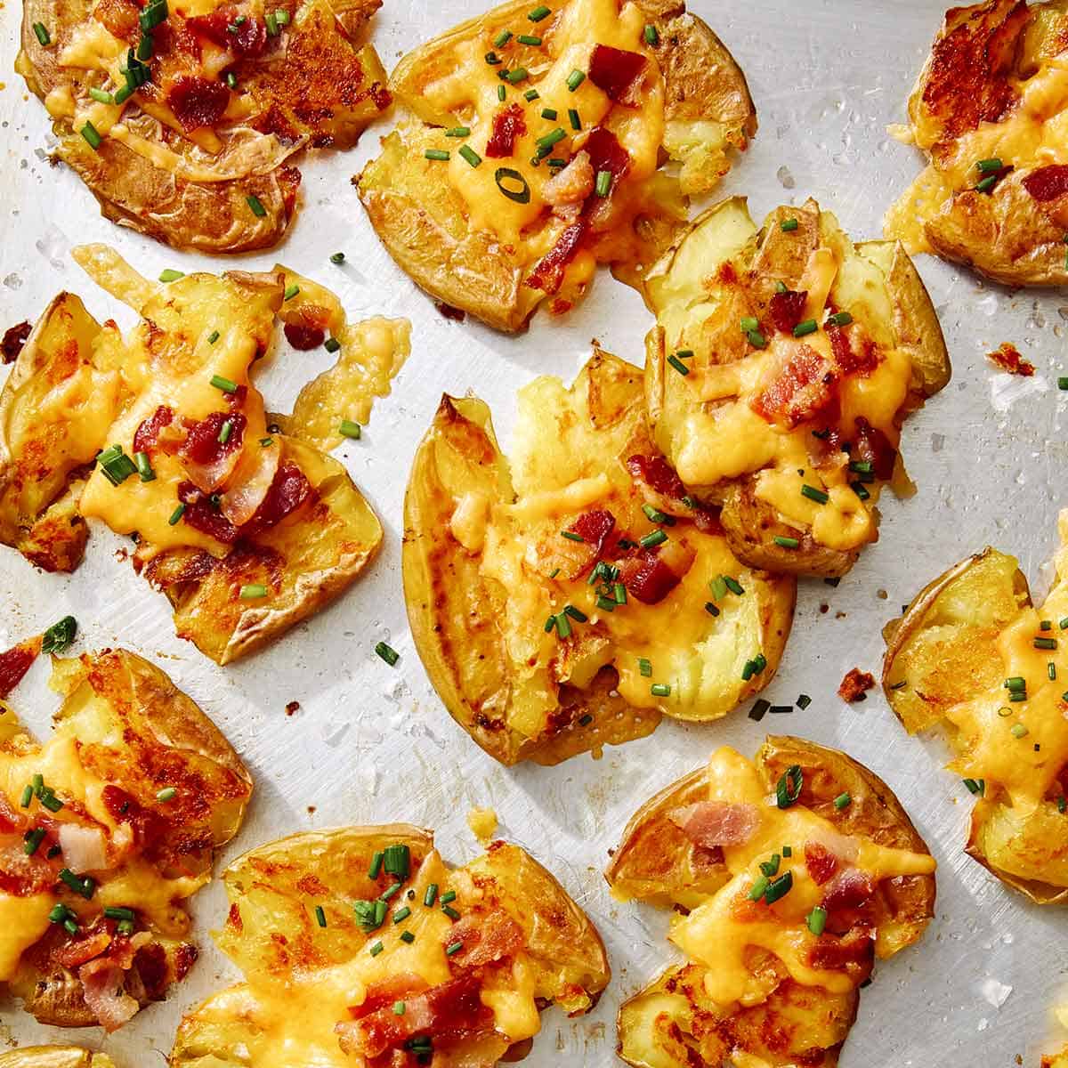 Cheesy Crispy Smashed Potatoes