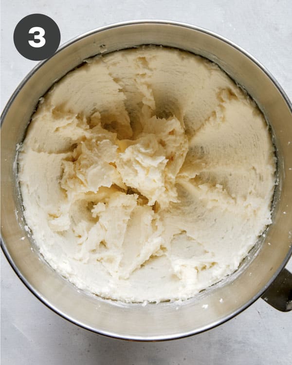 Creamed butter and sugar for snickerdoodles.