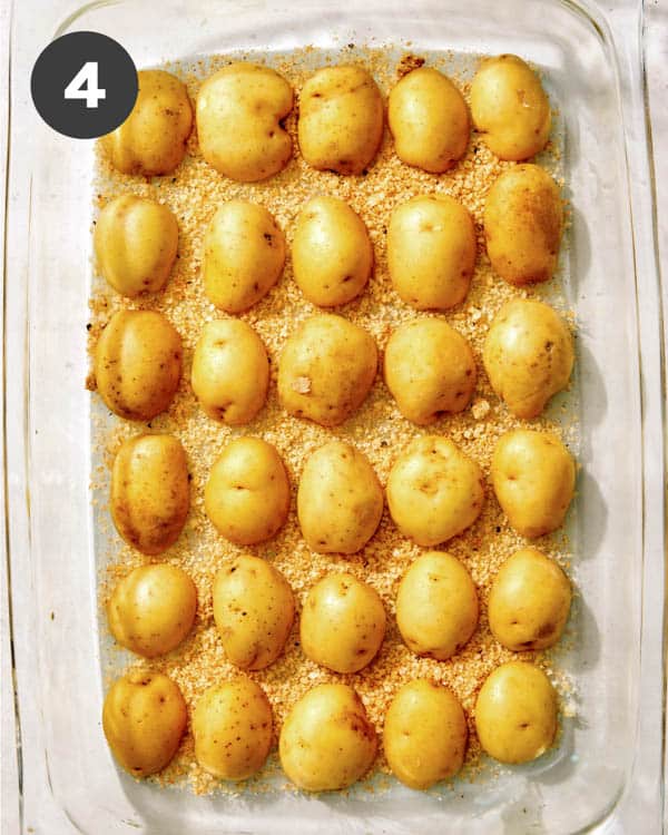 Crispy parmesan potatoes before its baked.