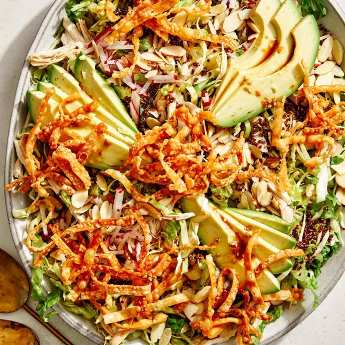 Sesame Ginger Chicken Salad Spoon Fork Bacon