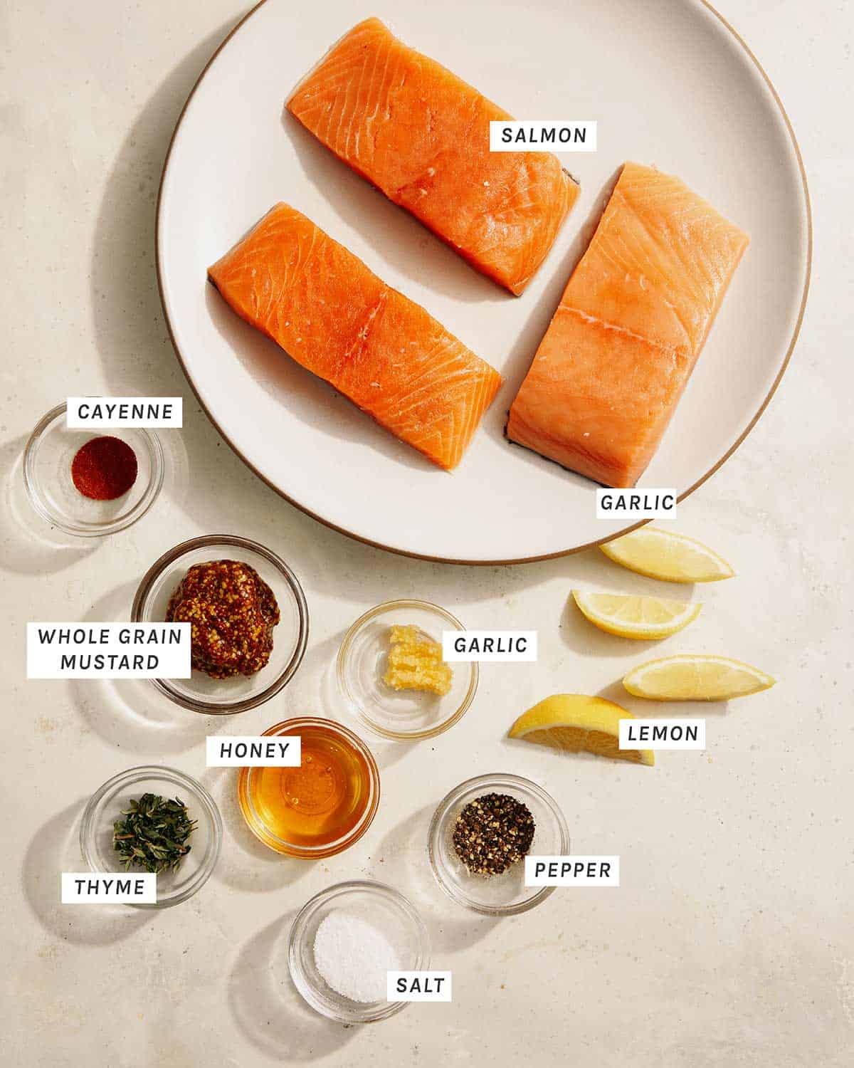 Air fryer salmon ingredients.