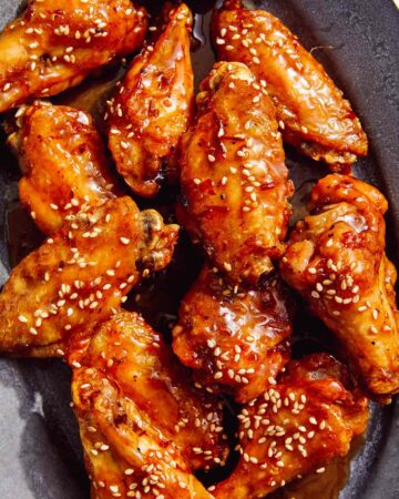 Honey Butter air fryer chicken wings.