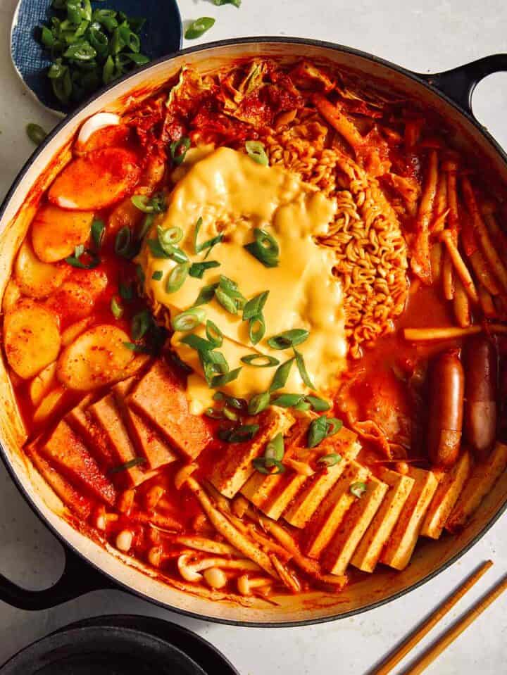 Budae Jjigae (Korean Army Stew) Spoon Fork Bacon