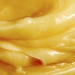 Honey butter in a bowl close up.