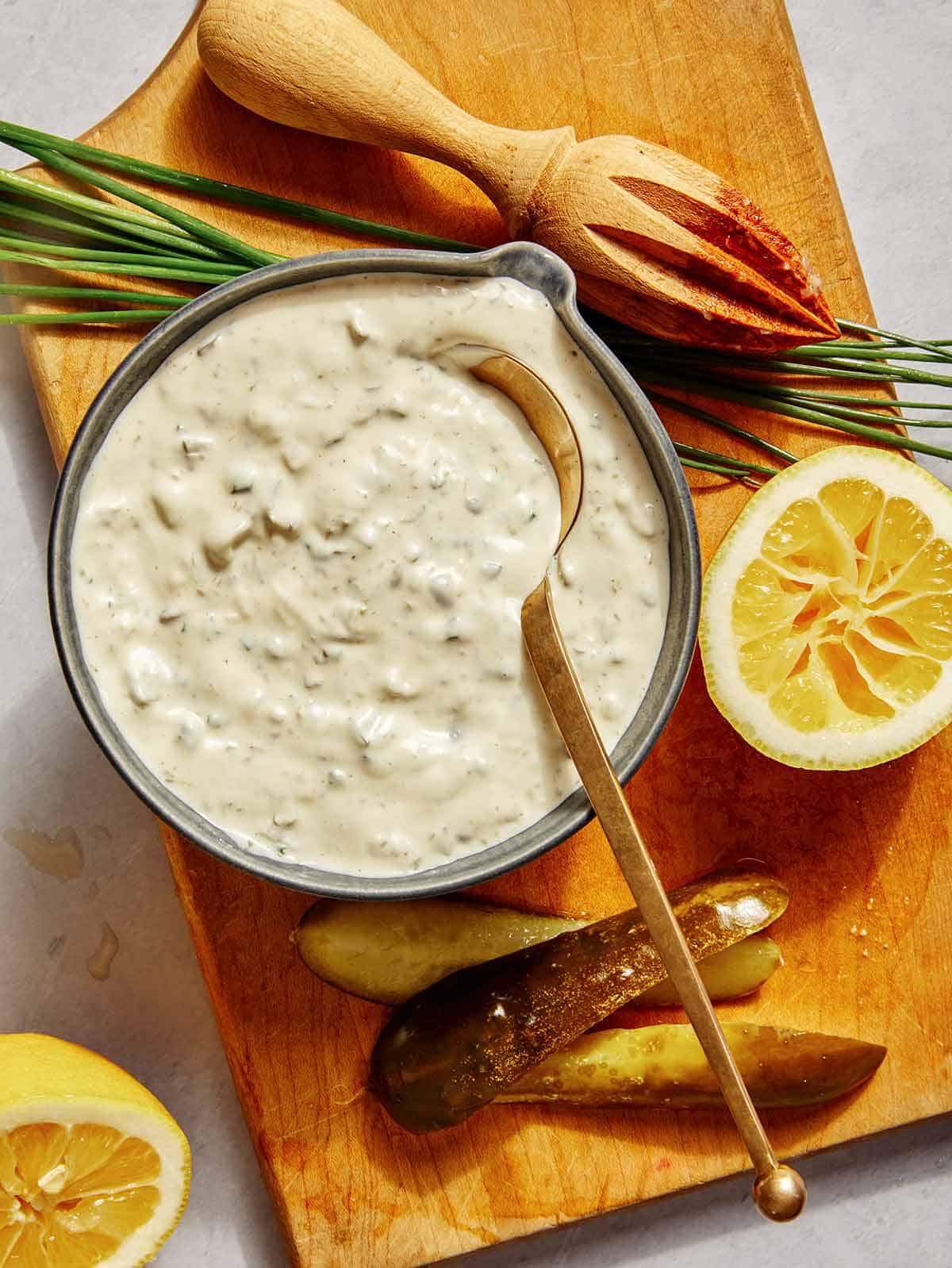 Tartar sauce recipe in a bowl. 