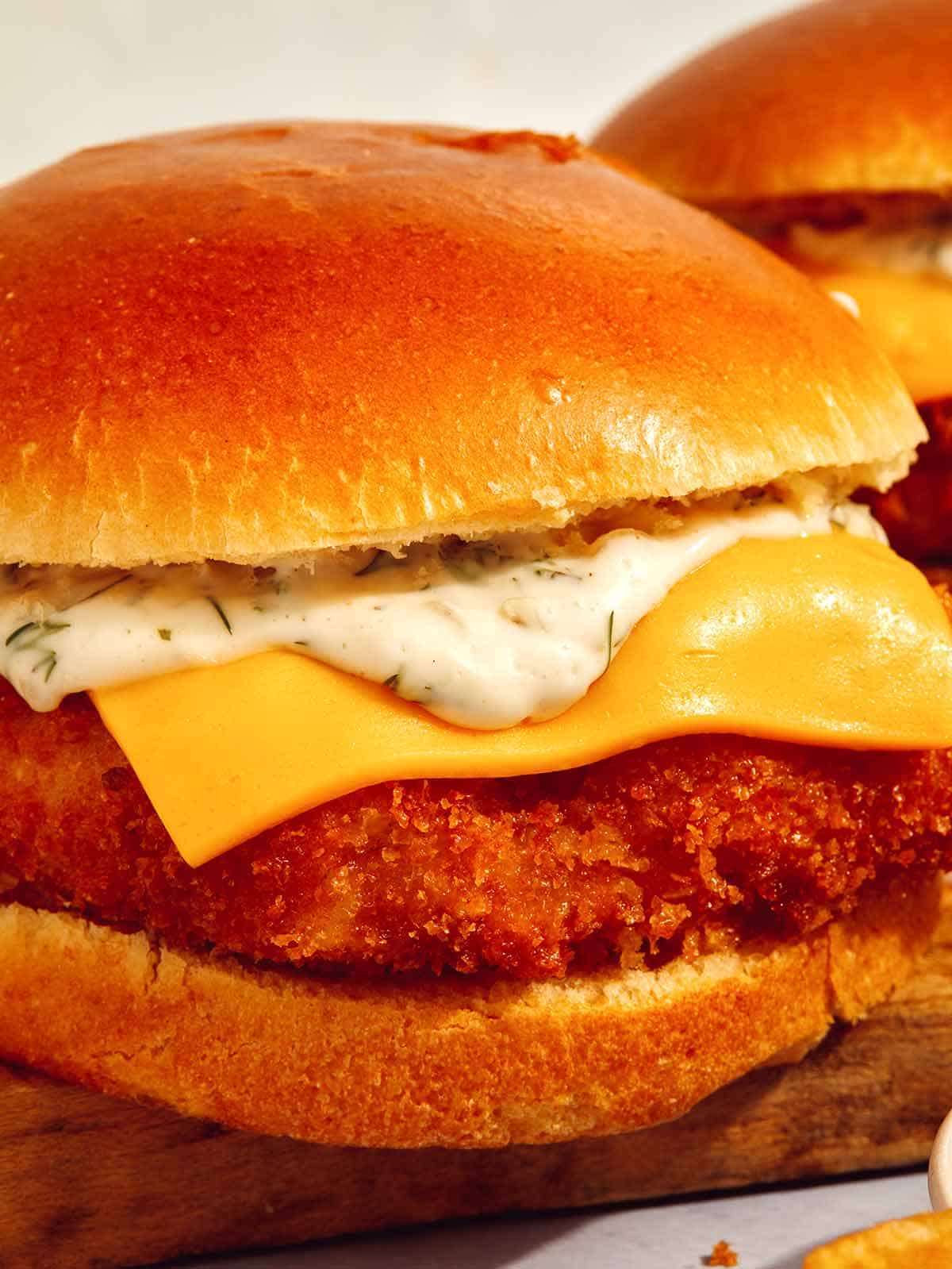 Filet o fish sandwich up close. 