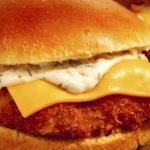 Filet o fish sandwich up close.