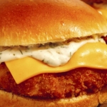 Filet o fish sandwich up close.