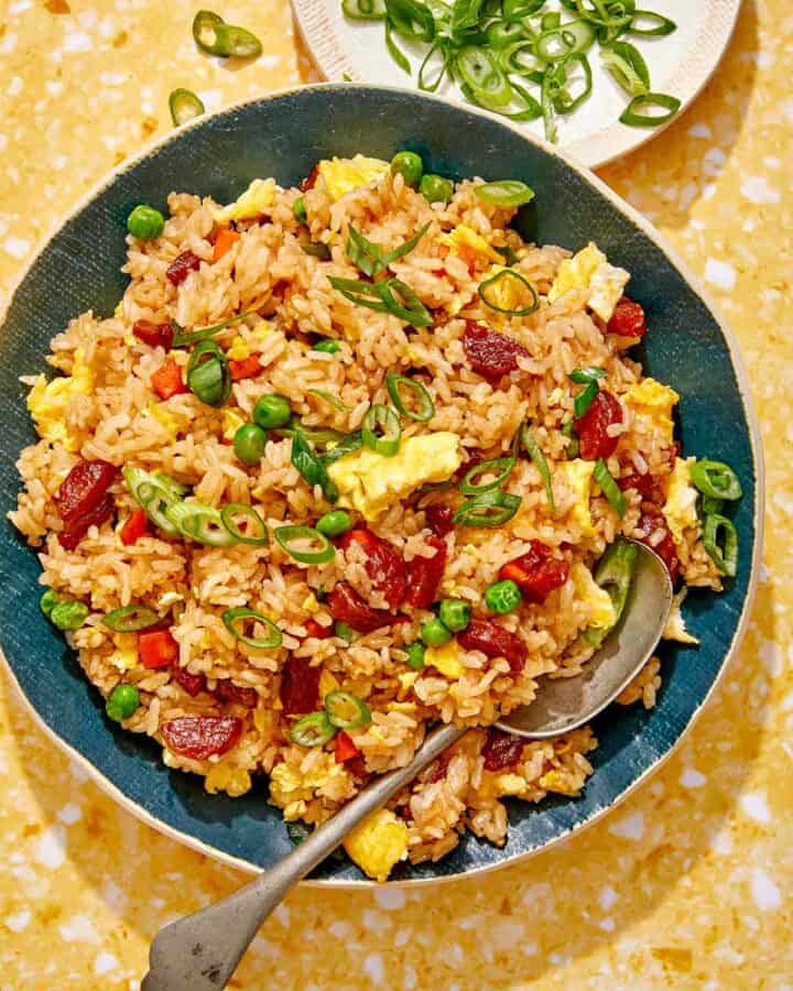 Fried rice in a bowl.