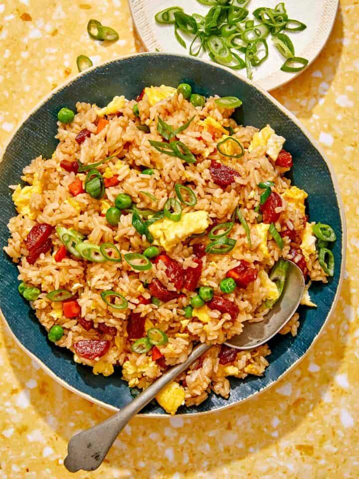 Fried rice in a bowl.