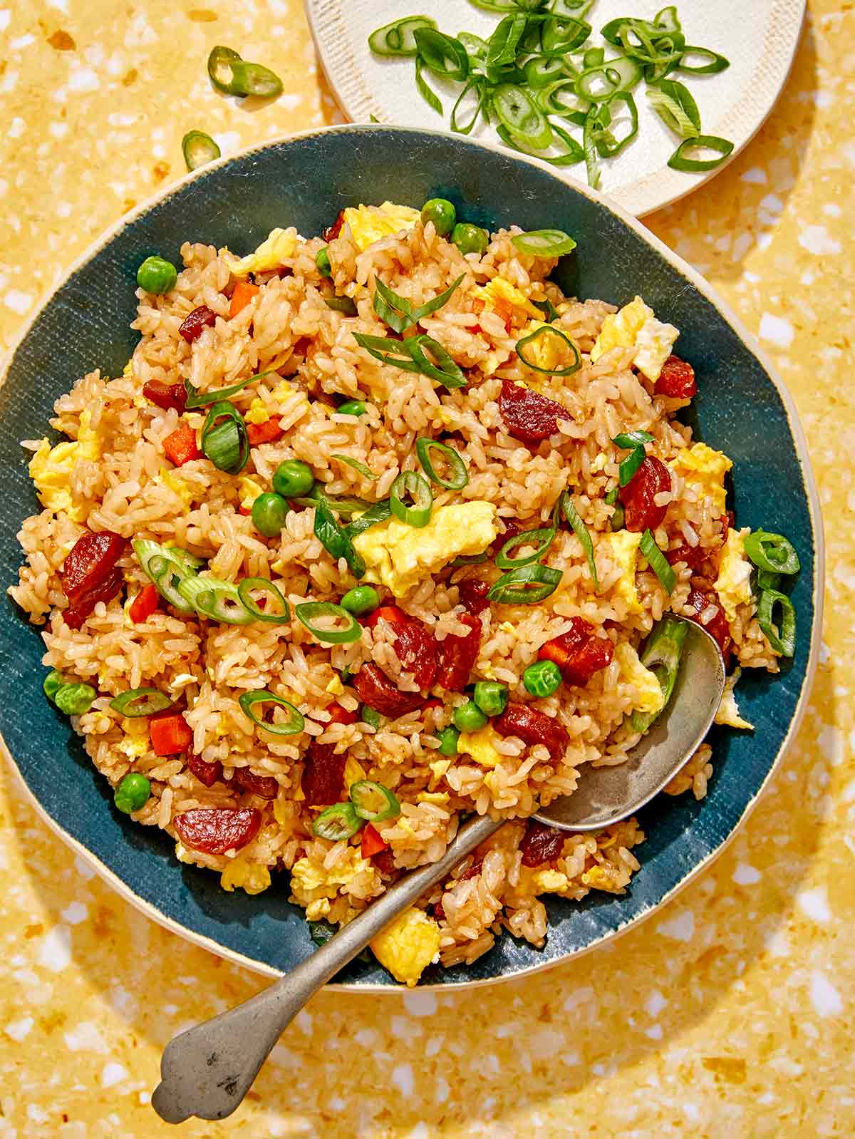 Fried rice in a bowl.