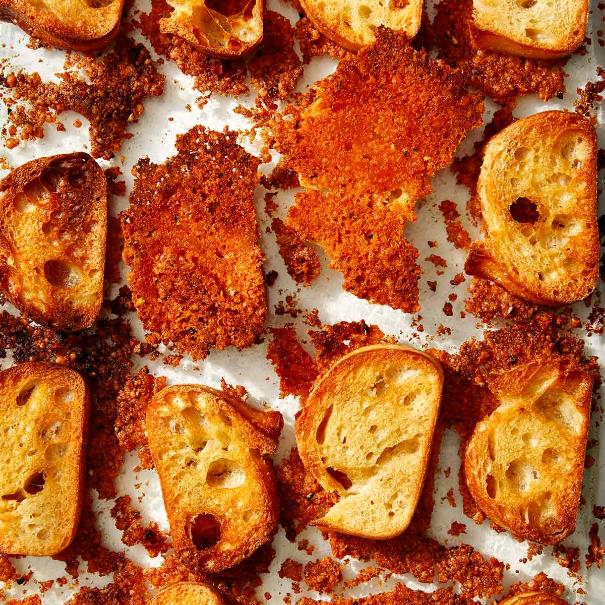 Parmesan Crusted Crostini