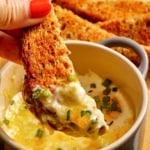 Baked eggs with toast dipped in.