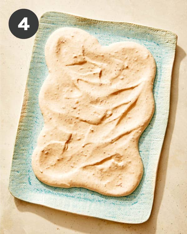 Sour cream on a platter for taco dip.