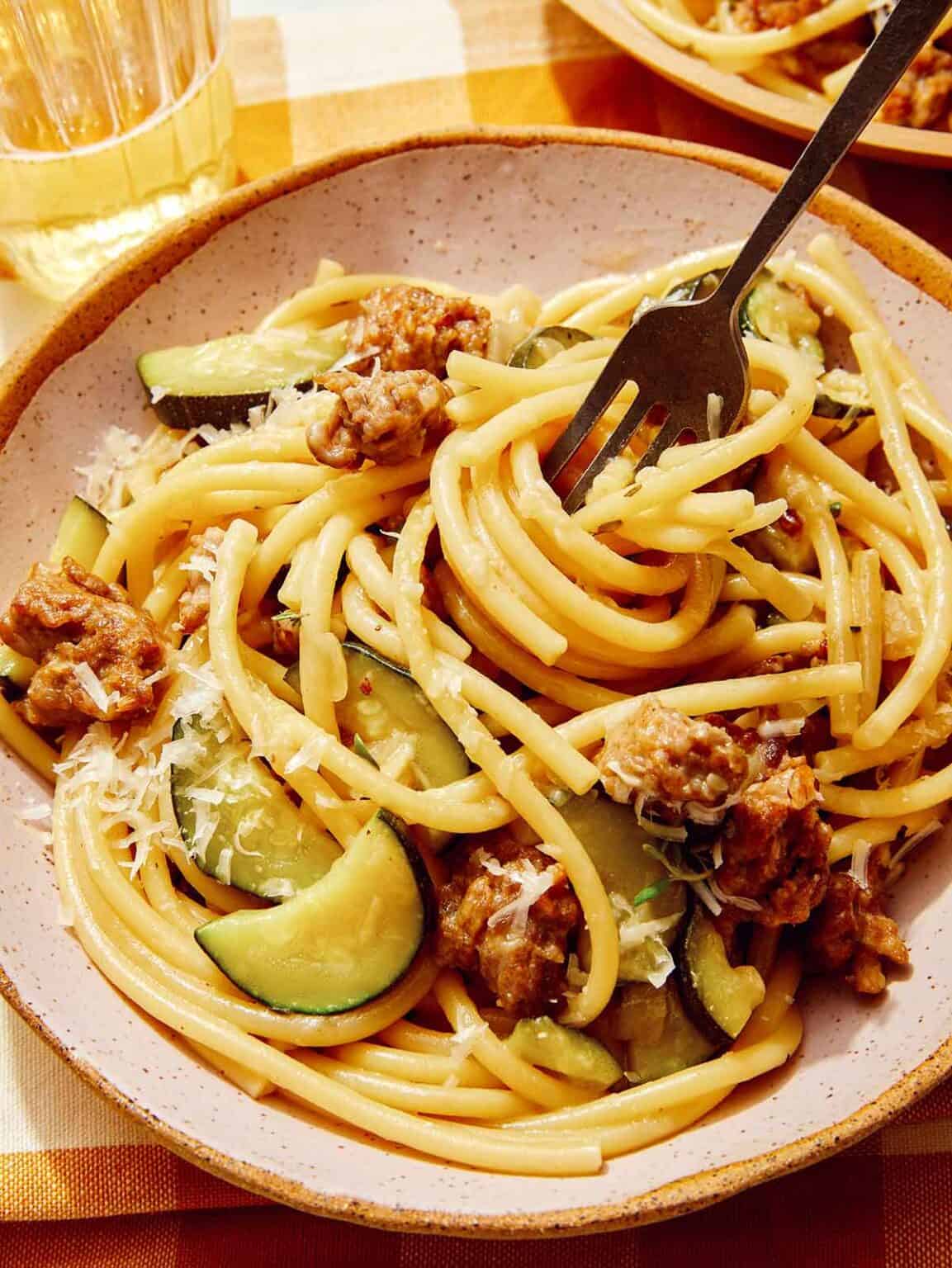 One Pot Pasta Recipe (with Zucchini and Sausage) - Spoon Fork Bacon