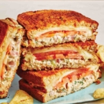 Air Fryer tuna melt recipe on a plate.